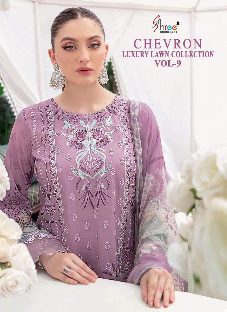 CHEVRON LUXURY LAWN COLLECTION VOL 9 BY SHREE FABS