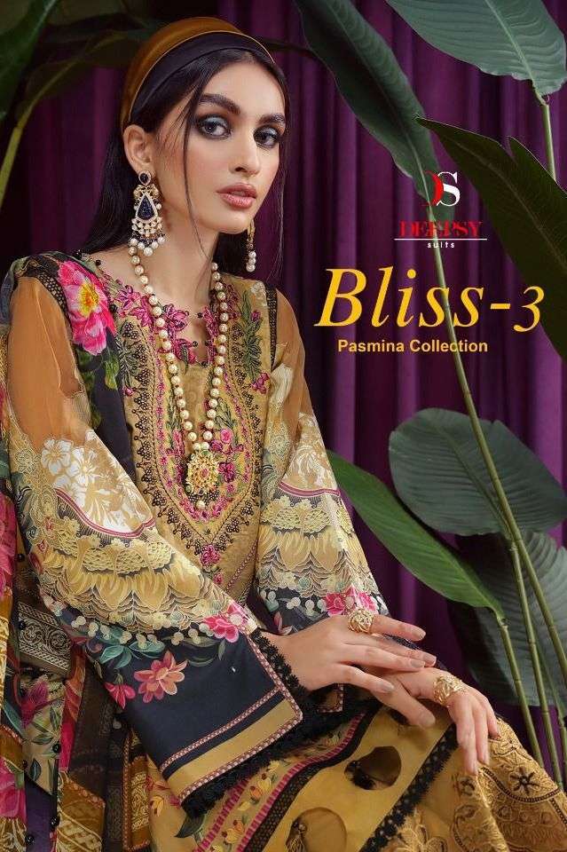 Deepsy suits Bliss 22 vol 3 Pashmina With Embroidery work Pa...