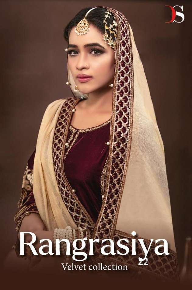 Deepsy suits Rangrasiya Velvet With Heavy Embroidery work Pa...