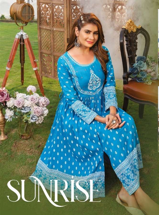 Hirwa Sunrise Rayon with fancy Kurti collection at wholesale...