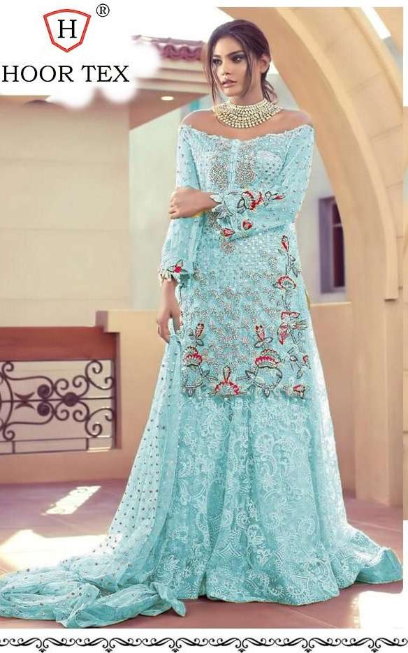 Hoor Tex 24011 Net With EMbroidery work Pakistani suits coll...