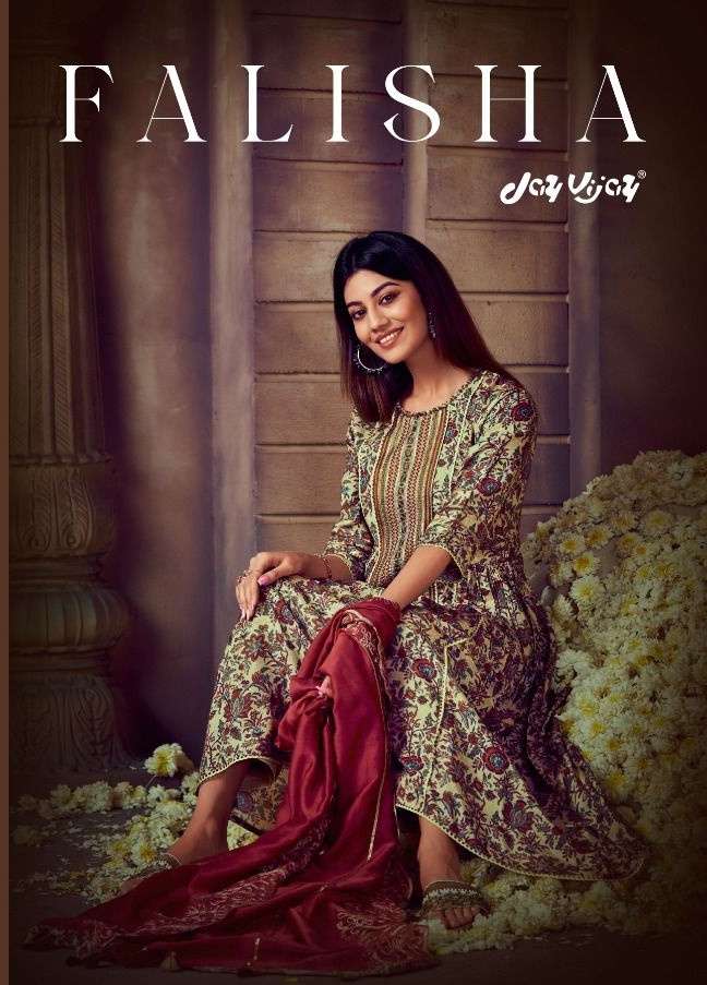 Jay Vijay Falisha Silk with fancy Dress material collection ...