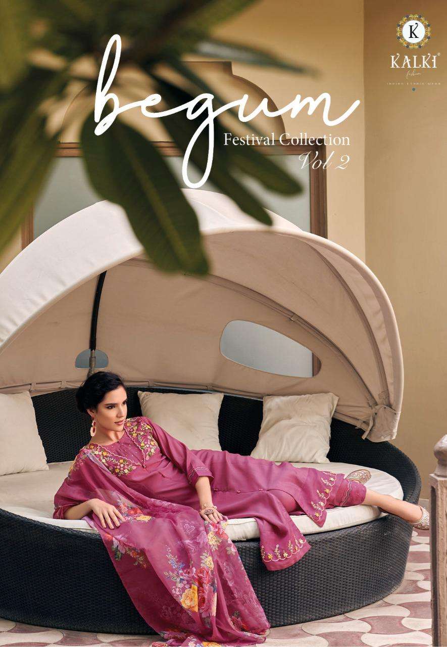 Kalki fashion Begum vol 2 Viscose silk with Fancy Work Ready...