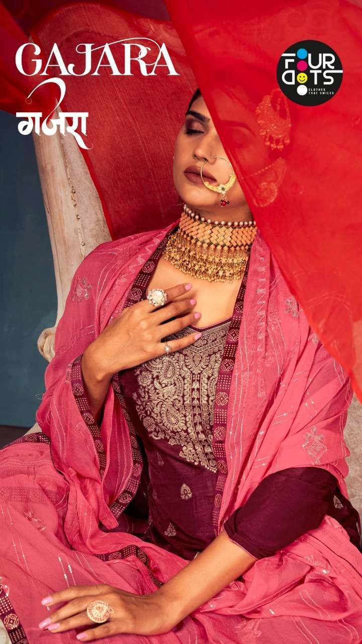 Kessi fabrics Four Dots Gajara silk dola Jacquard With fancy...