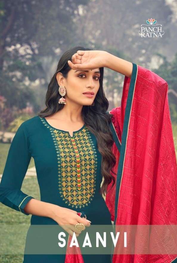 Kessi fabrics Panch Ratna Saanvi Silk with fancy Work Dress ...