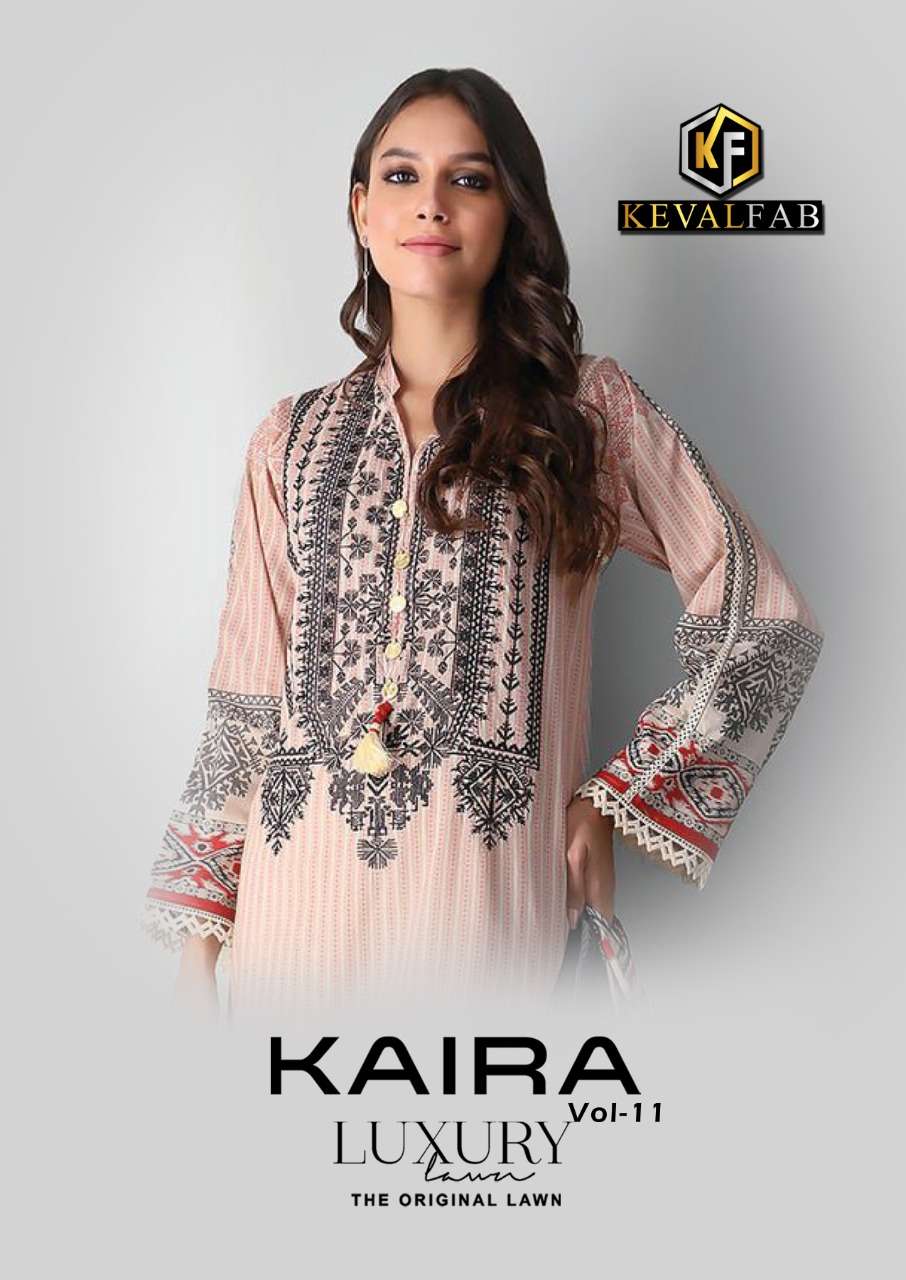 Keval Fab Kaira vol 11 Lawn Cotton With Printed Dress Materi...