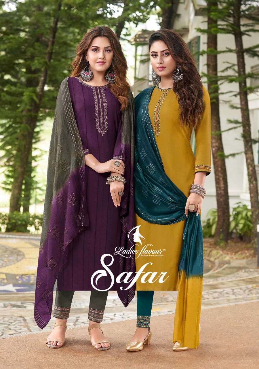Ladies Flavour Safar Viscose Silk with fancy hand work ready...