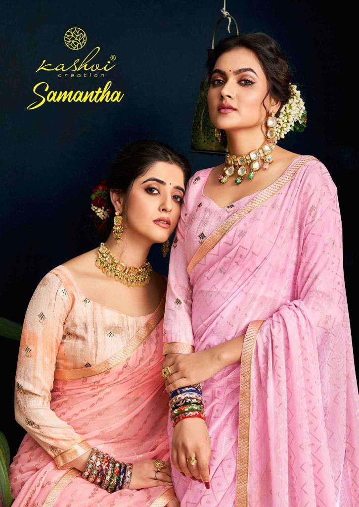 Lt fabrics Kashvi Creation Samantha Fancy with foil Print Sa...