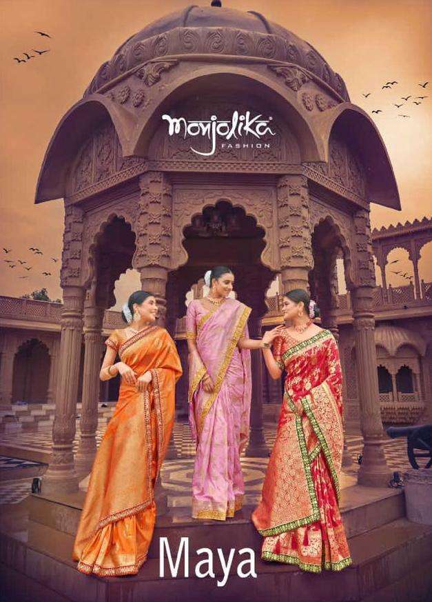 Monjolika Maya Silk with Fancy Traditional Designer Saree co...