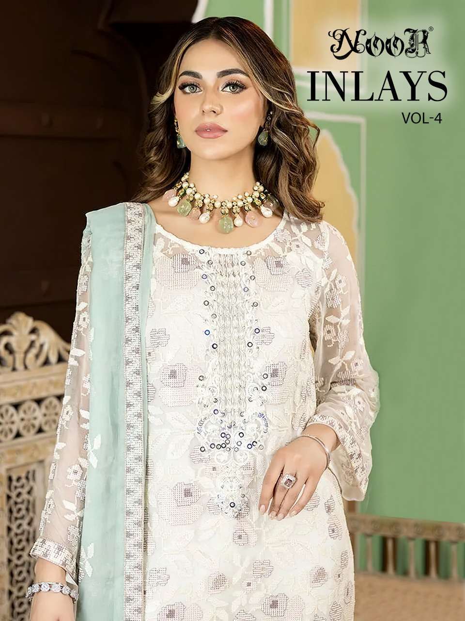 Noor Inlays vol 4 Georgette with fancy Embroidery work Pakis...