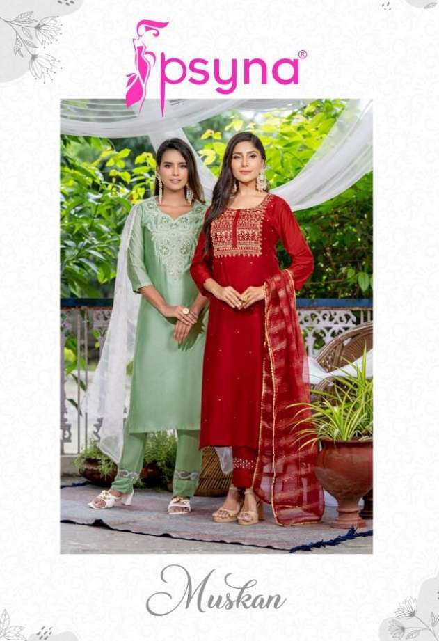 Psyna fashion Muskan Chanderi Silk with Handwork Reaydmade s...