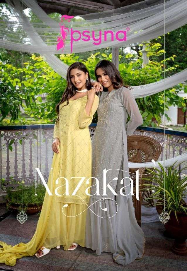 Psyna fashion Nazakat Georgette with fancy handwork Readymad...