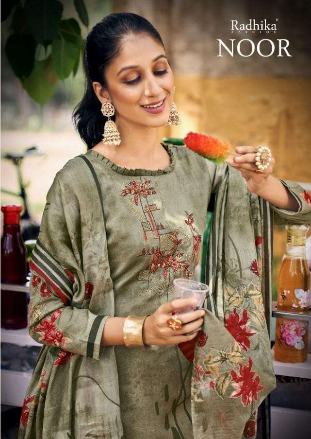 Radhika Fashion Noor Cotton with Printed Dress Material coll...