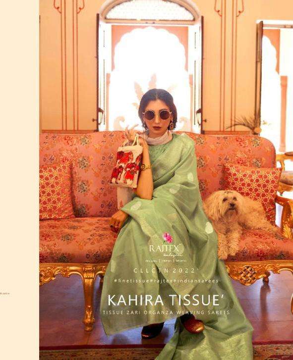 Rajtex Kahira Tissue With Zari Weaving Design Saree collecti...