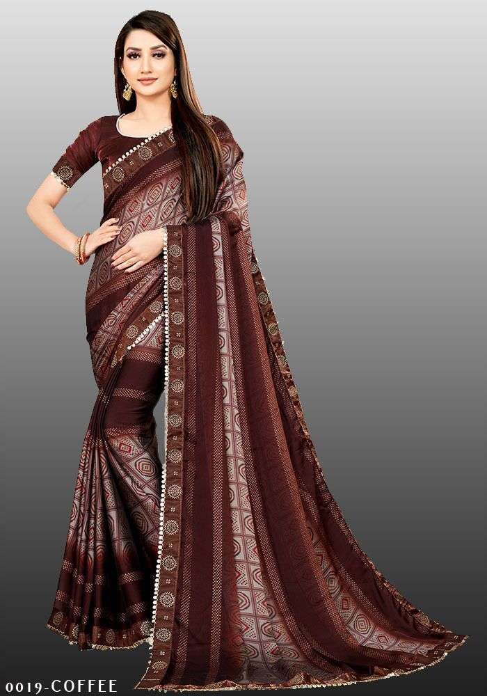 Rangoli silk with printed & sequence work Border Saree colle...