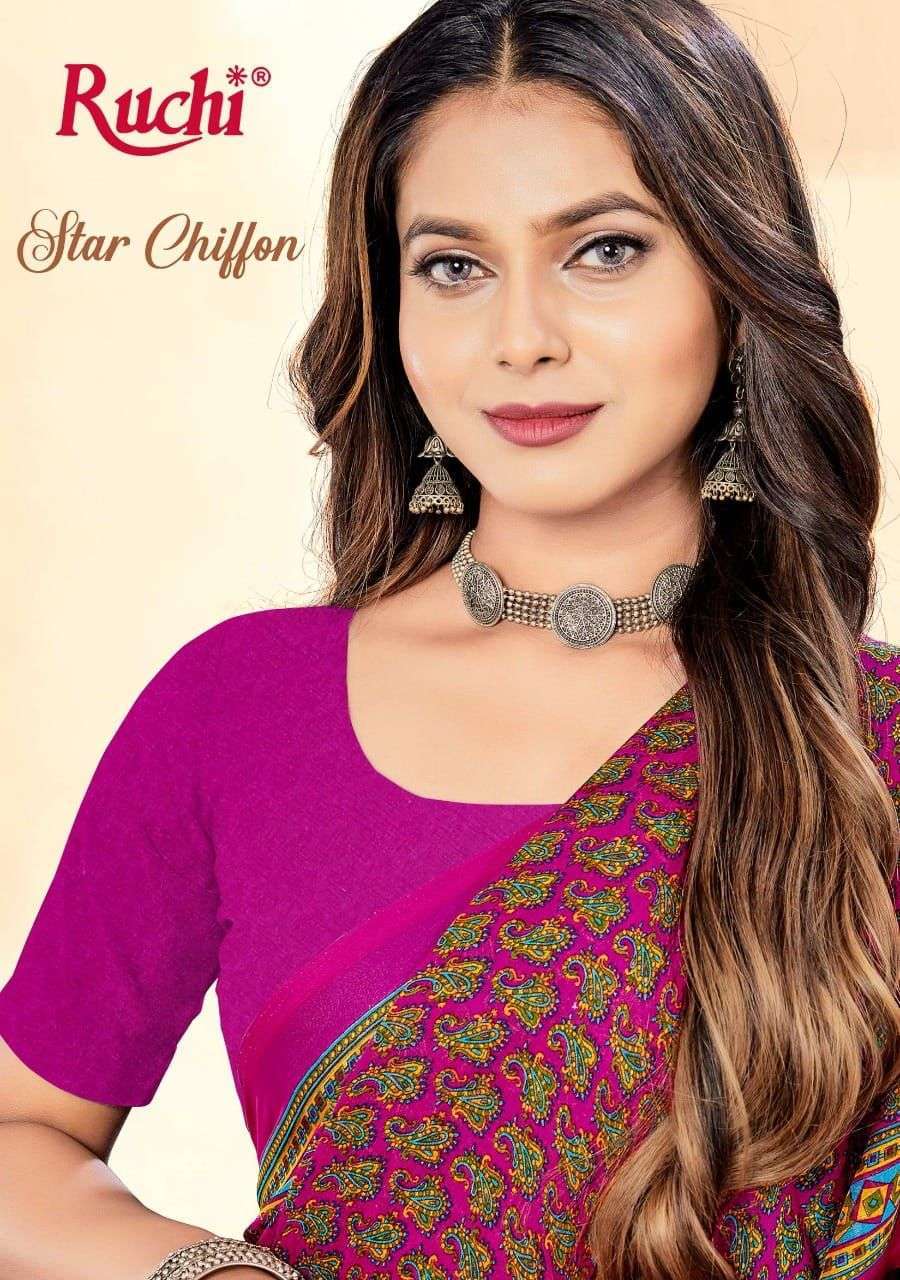 Ruchi Star Chiffon vol 85 Chiffon with printed Regular wear ...