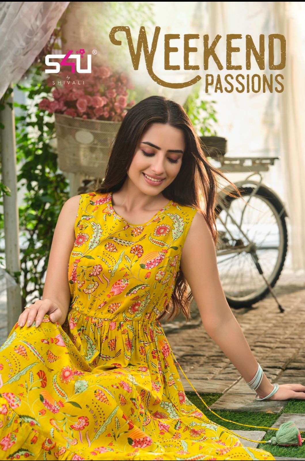 S4u Weekend Passion Floral Rayon with fancy Printed Gown col...