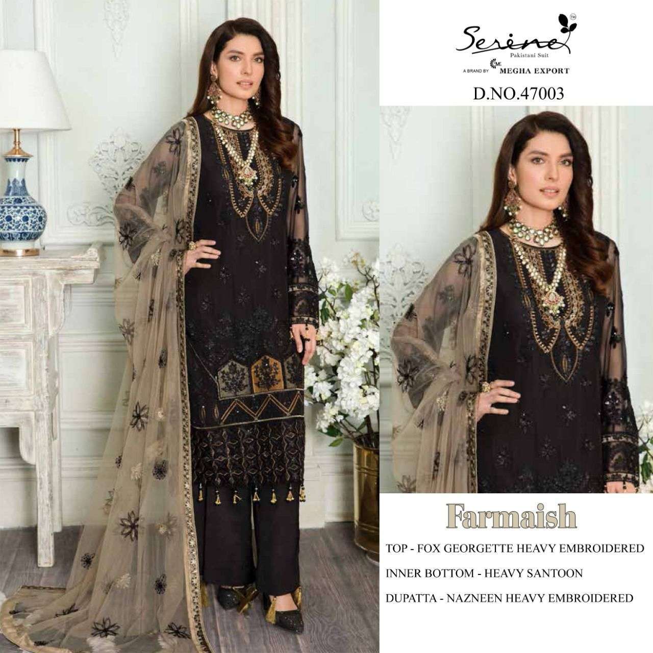 Serena Farmaish Georgette with fancy Embroidery work Pakista...