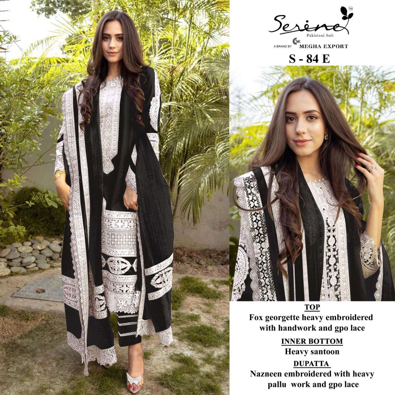 Serina Megha Exports S 84 Georgette with fancy Work Pakistan...