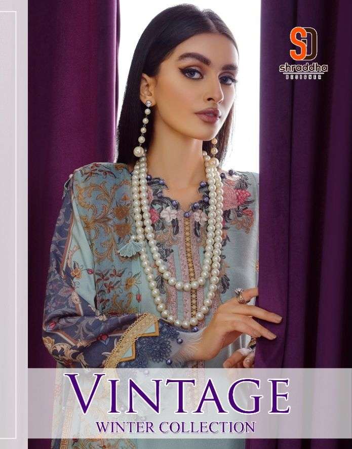 Sharaddha designer Vintage Winter collection Pashmina with f...