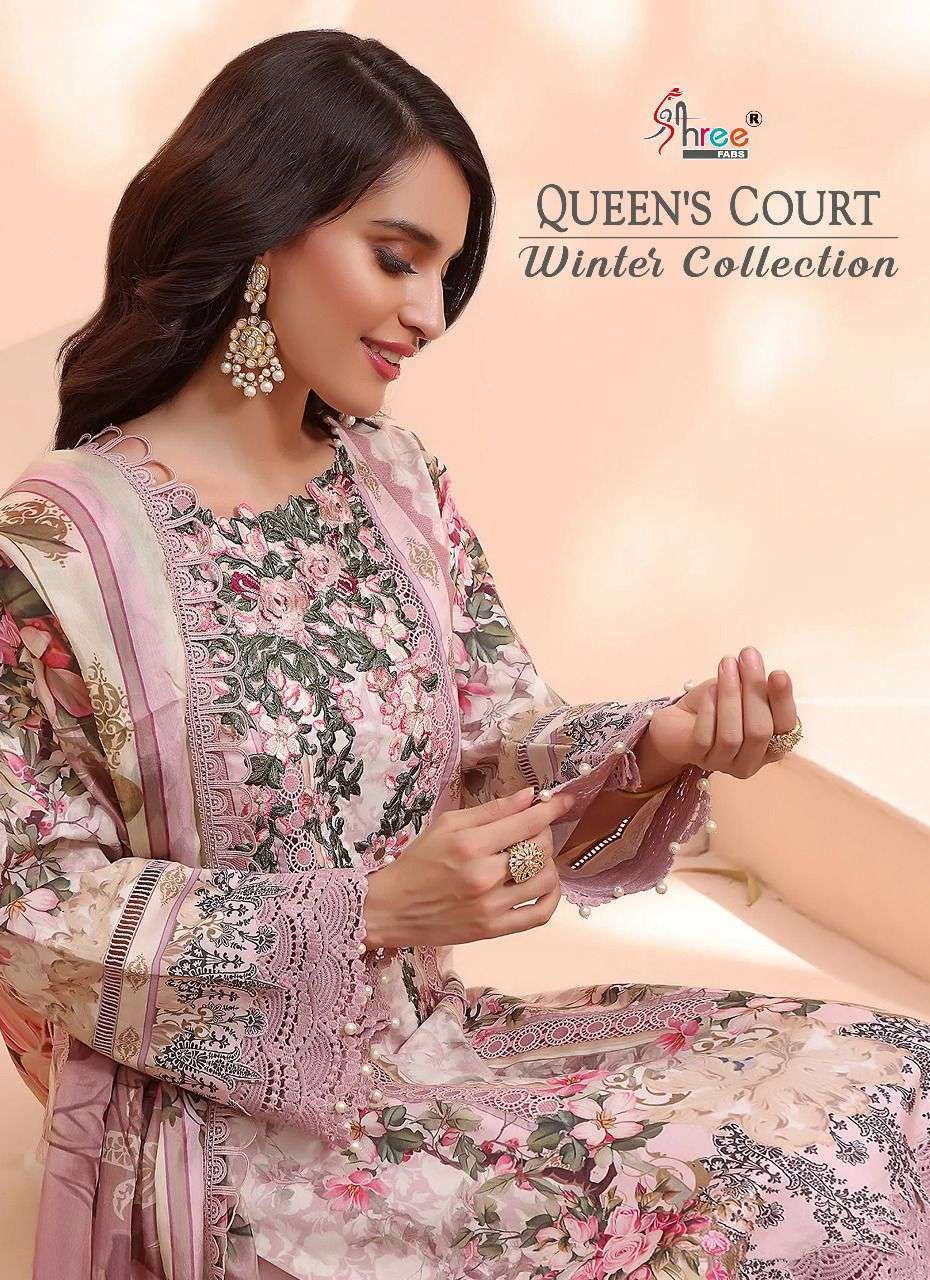 Shree Fabs Queens Court Winter Collection Pashmina With Fanc...