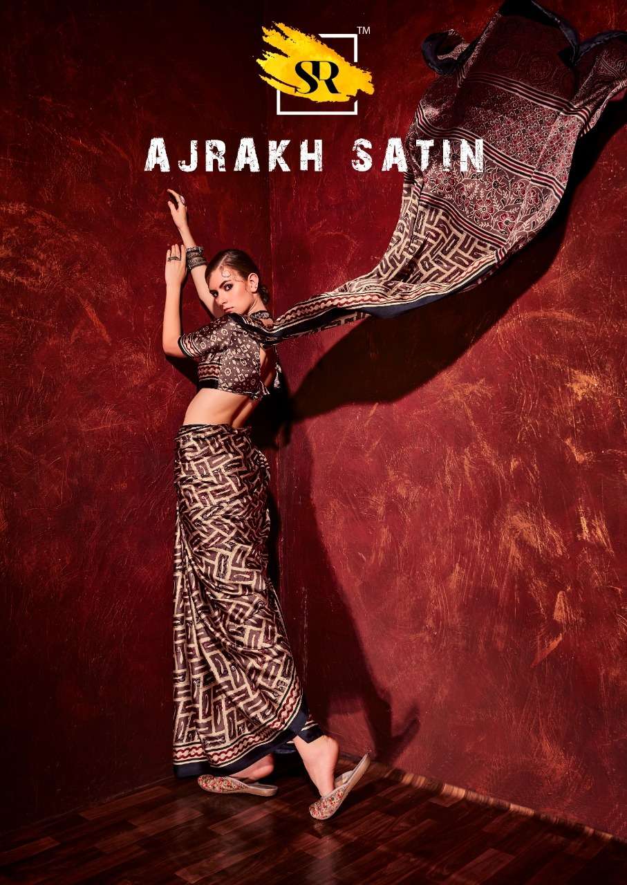 Sr Sarees Ajrakh Satin With printed Regular Wear saree colle...