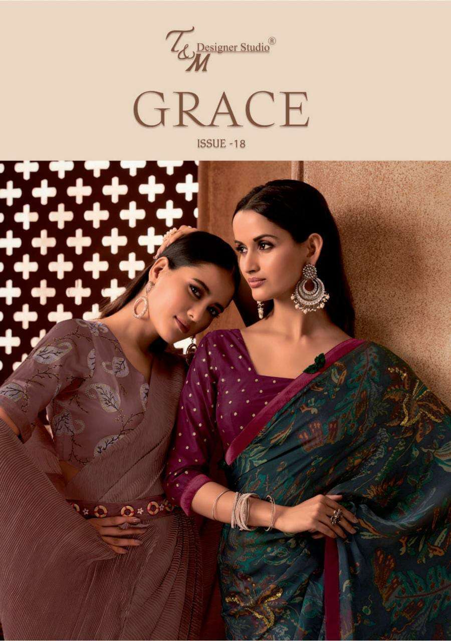 T & M Designer Grace vol 8 Fancy Designer Party Wear saree c...