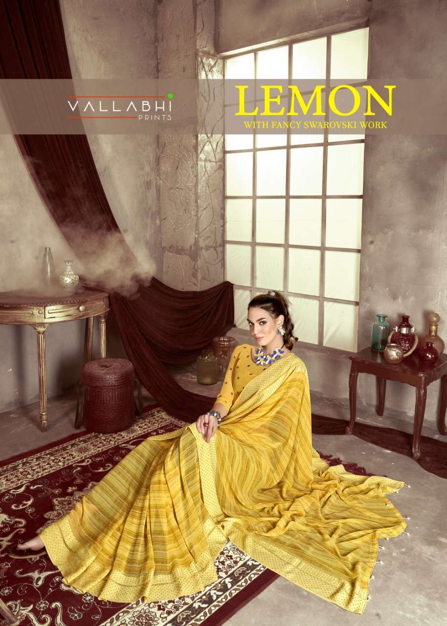 Vallabhi Print Lemon Georgette with Printed Saree collection...