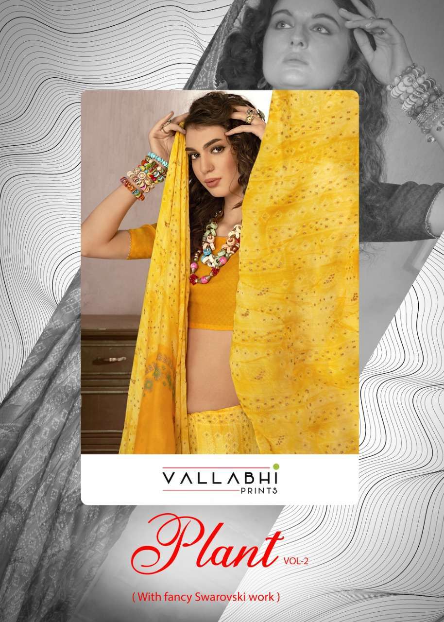 Vallabhi Prints Plant vol 2 Moss With Printed Fancy Saree co...