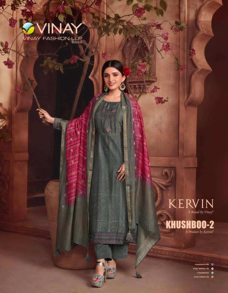 Vinay fashion Kervin Khushboo vol 2 Muslin silk with fancy d...
