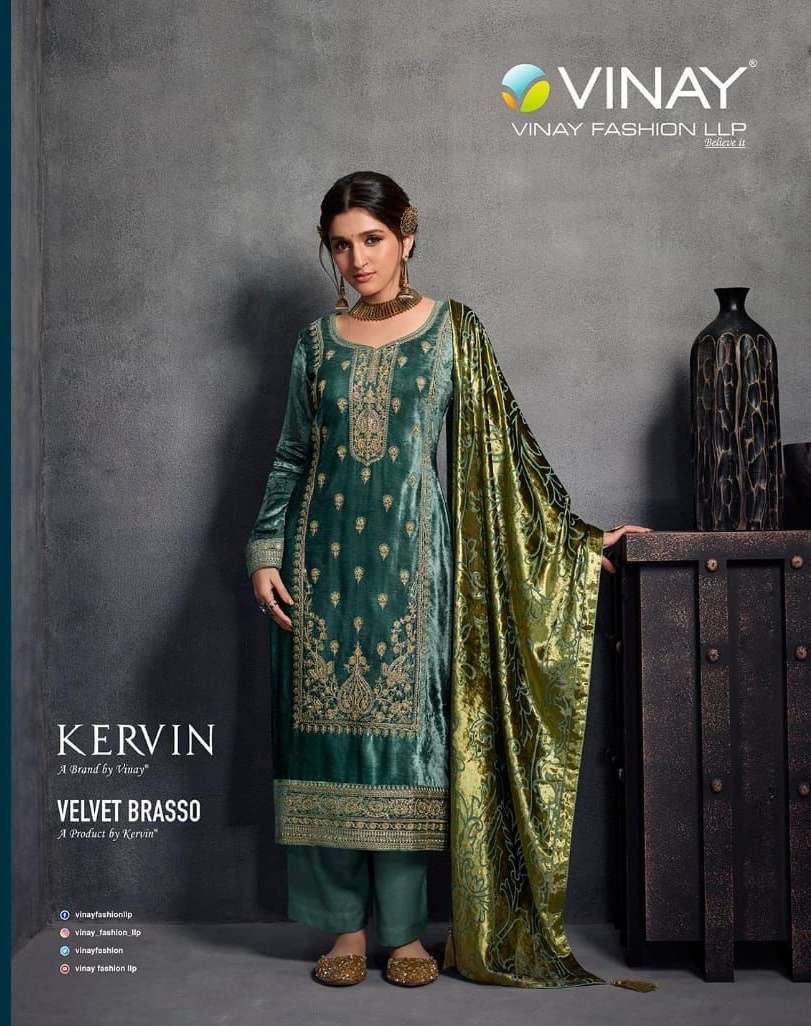 Vinay fashion Kervin Velvet Brasso Viscose With embroidery w...
