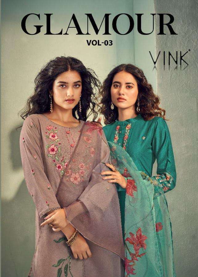Vink Glamour vol 3 Silk with fancy handwork Designer Festiva...