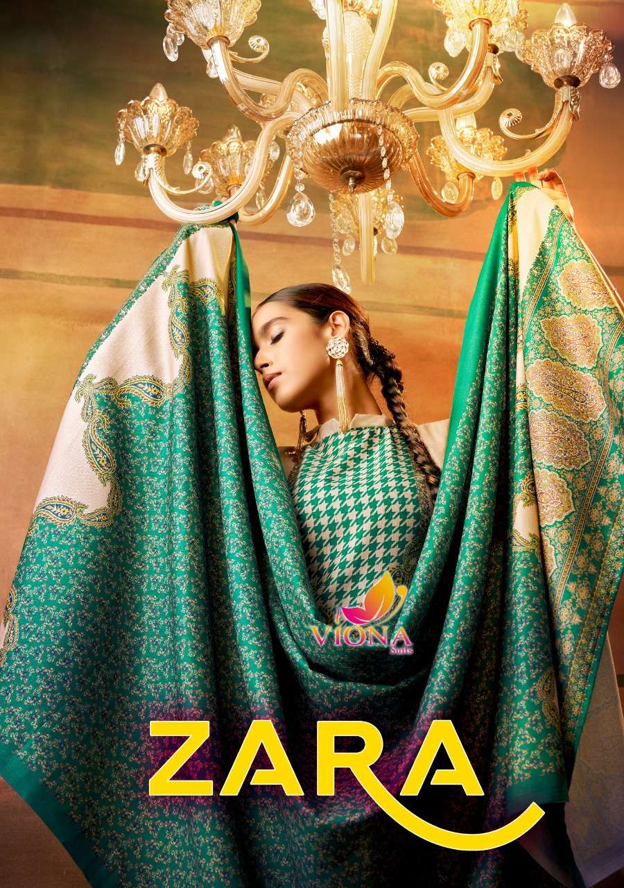 Viona Suits Zara Pure Woollen Pashmina With Digital print Dr...