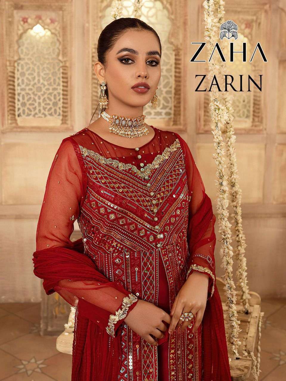 Zaha Zarina vol 1 Georgette with Embroidery work Pakistani s...