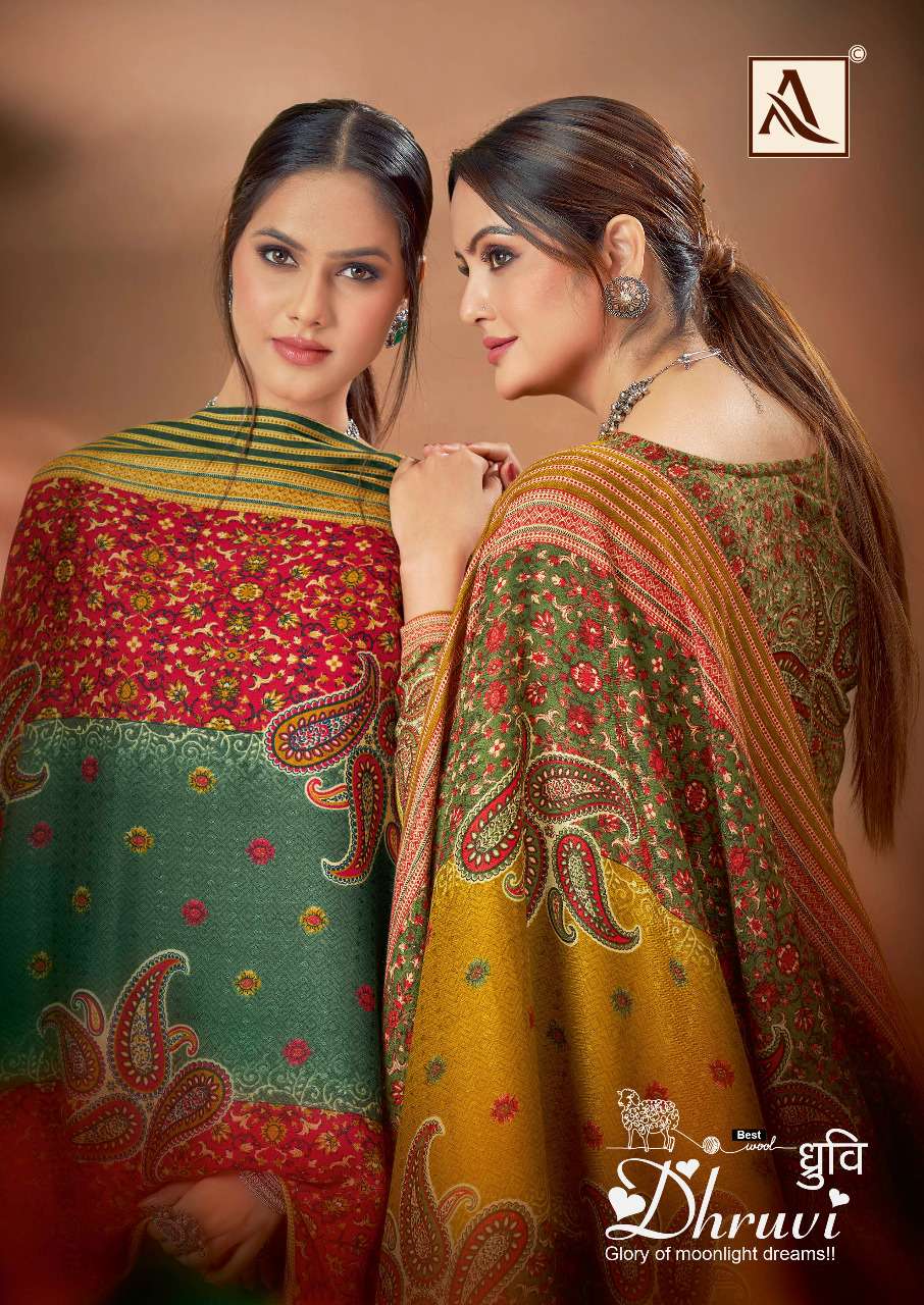Alok suits Dhruvi Pashmina print with fancy Embroidery work ...