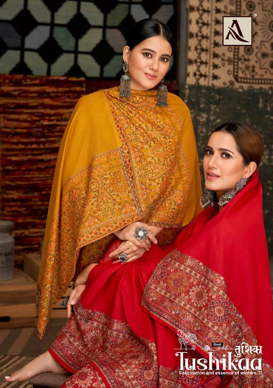 Alok suits Tushikaa Woolen Pashmina with fancy Designer Wint...
