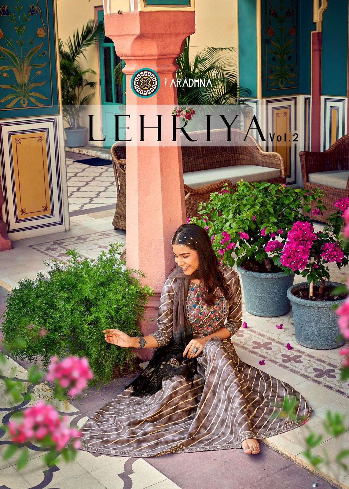 Aradhna Fashion Lahriya vol 2 Rayon Long Gown With banarasi ...