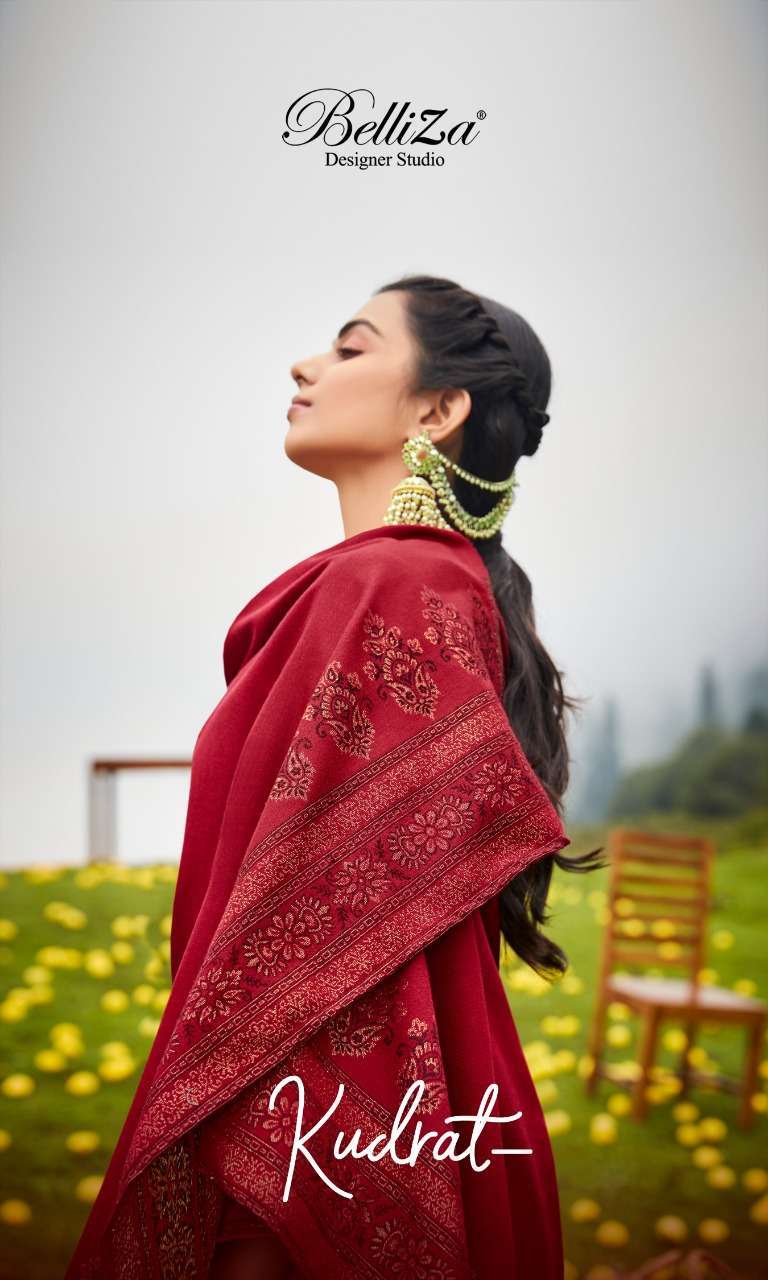 belliza Designer Kudrat Pashmina Kaani Weaving Jacquard fanc...