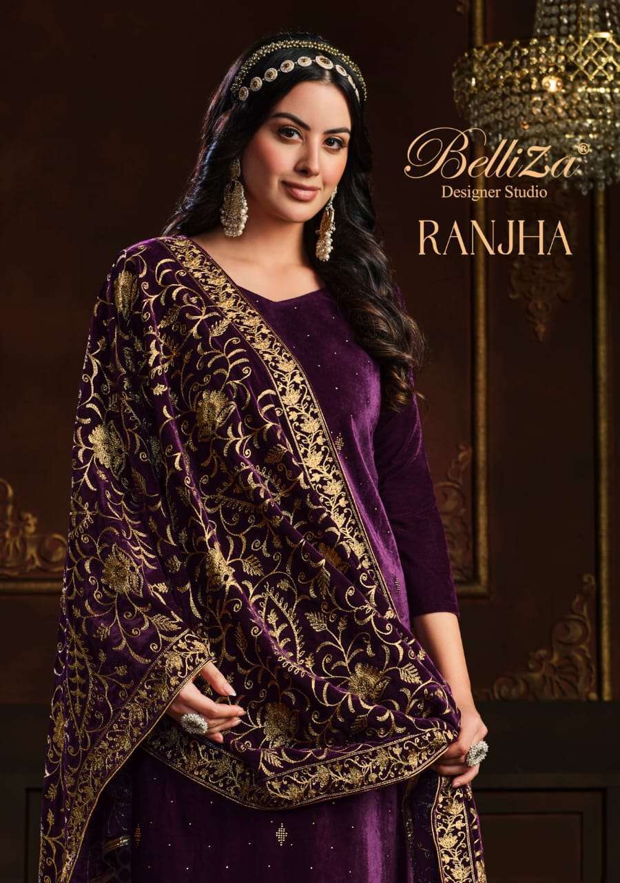 Belliza Designer Studio Ranjha Velvet with fancy Winter Wear...