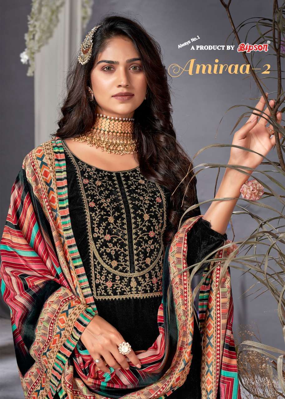 Bipson Fashion Amiraa vol 2 velvet With fancy Work Pakistani...