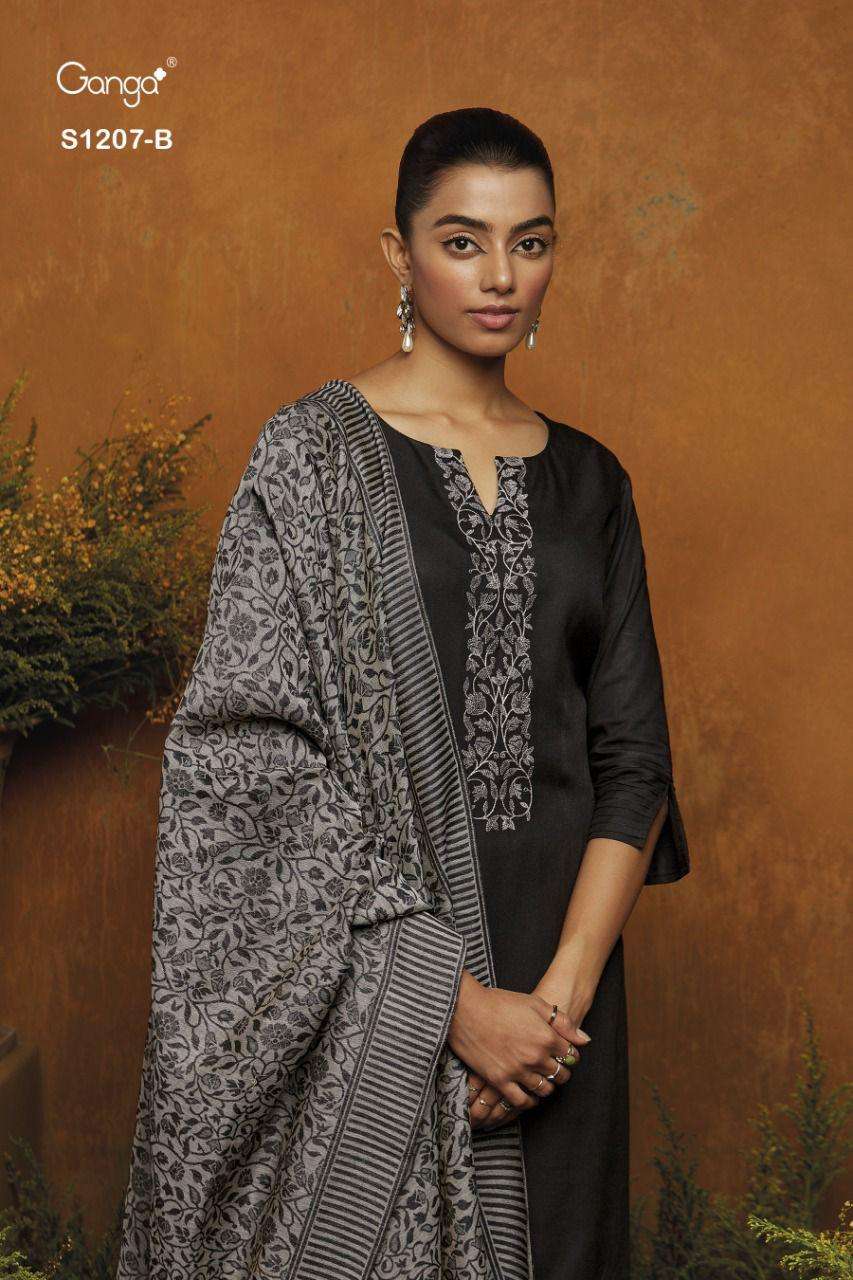 Ganga Fashion Arshia 1207 Wool pashmina silk with winter wea...