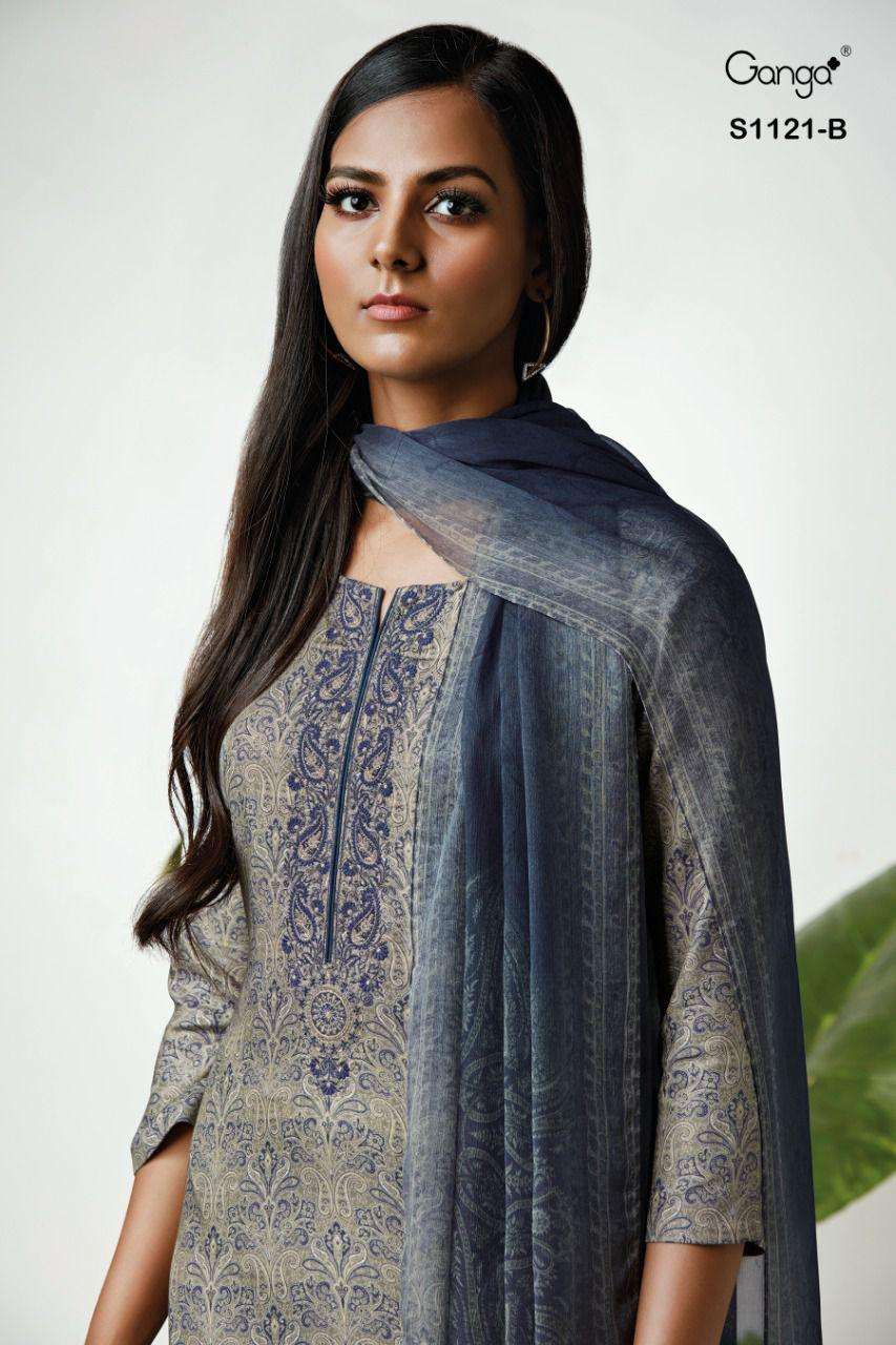Ganga fashion Renee 1121 Pashmina silk with fancy work Dress...