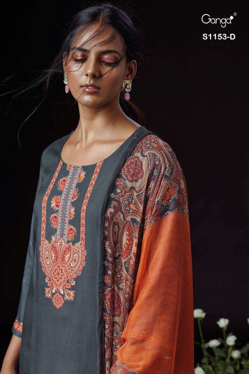 Ganga fashion Renee 1153 Pashmina Silk with fancy work Winte...