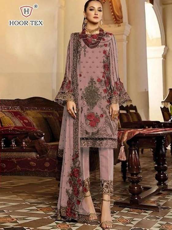 Hoor Tex 11 Georgette with Embroidery Work Pakistani suits c...