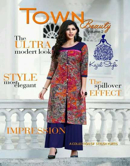 Kajal Style Town Beauty Vol 2 Cotton Printed Kurti collectio...