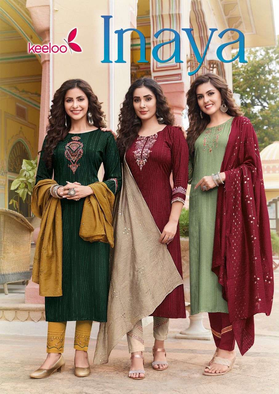 Keeloo Inaya vol 1 Rayon with fancy handwork Readymade suits...