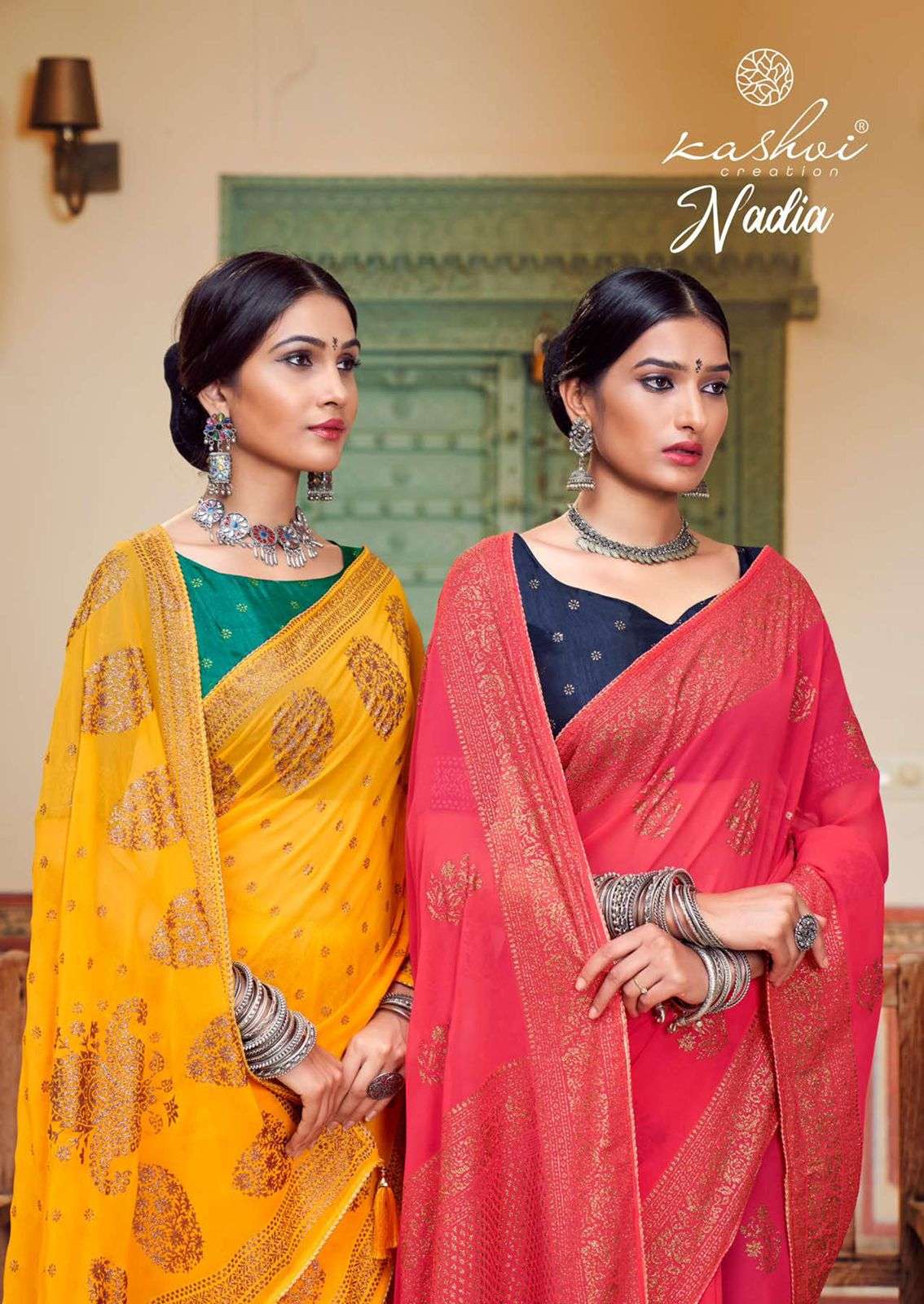 Lt fabrics Kashvi Creation Nadia Georgette with fancy work S...