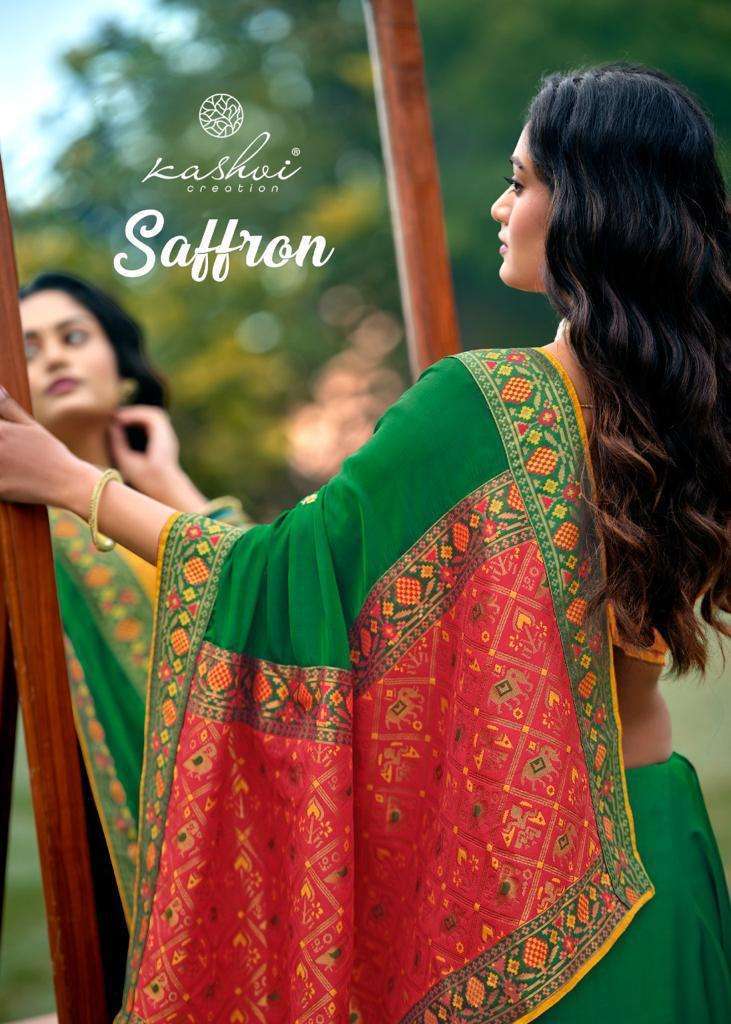 Lt fabrics kashvi Creation Saffron silk with Weaving Designe...