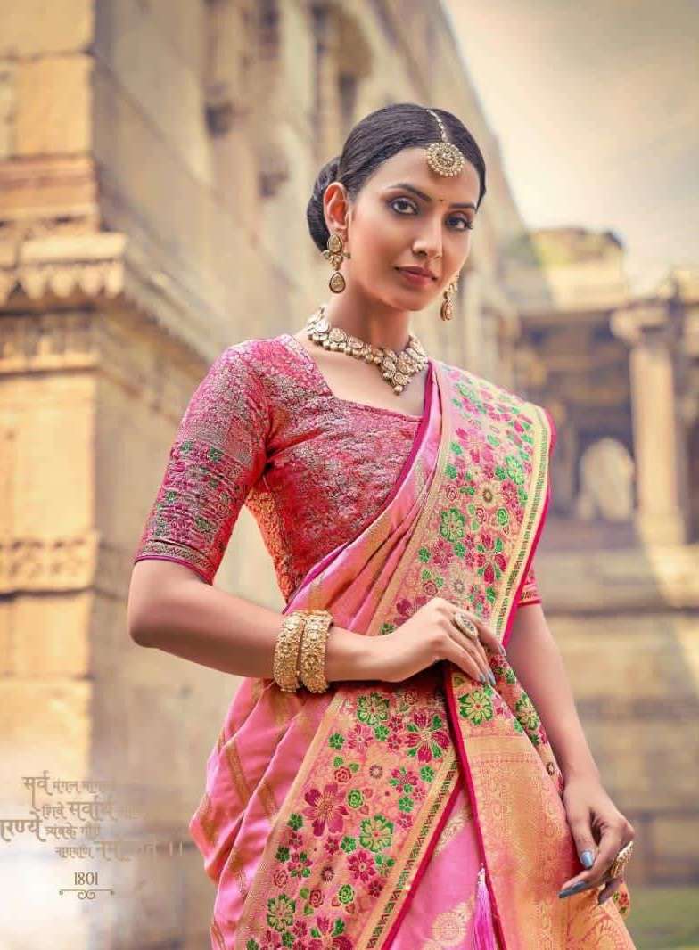 Prerana Sarees 1801 -1810 Series Silk with fancy Wedding wea...