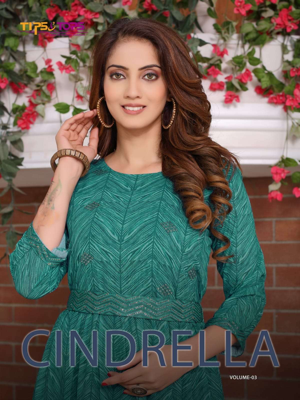 Tips Tops Cindrella vol 3 Georgette with fancy printed Gown ...